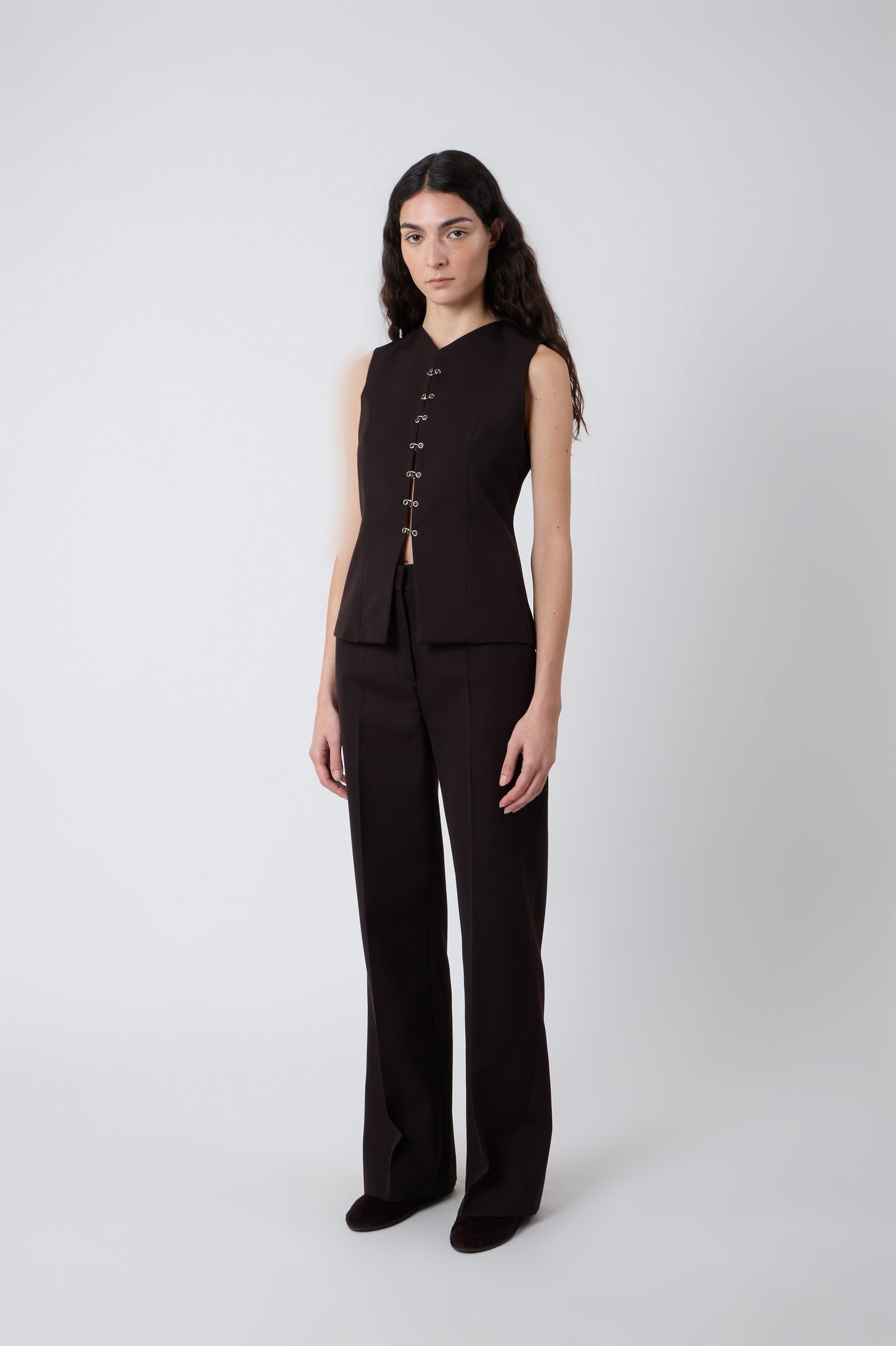 Macondo Vest in Brown Wool