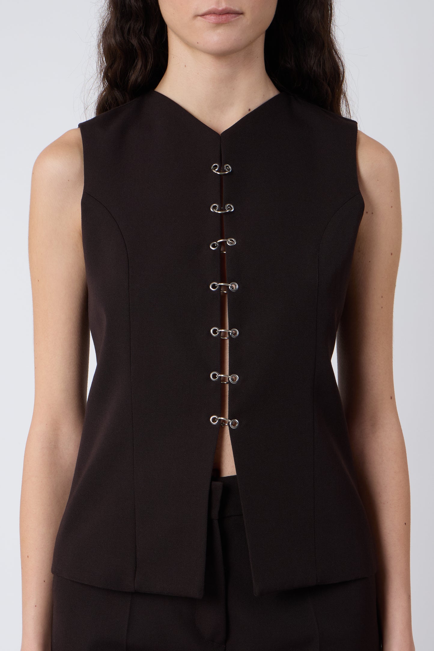 Macondo Vest in Brown Wool