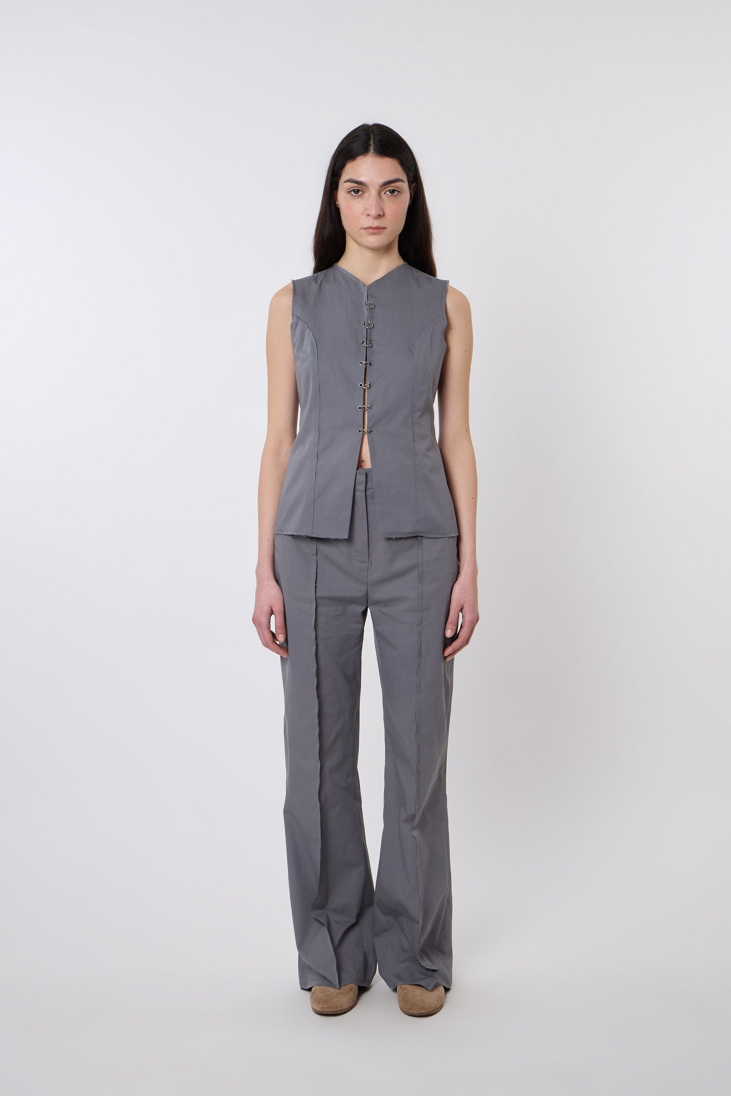 Macondo Vest in Grey Cotton - Archive