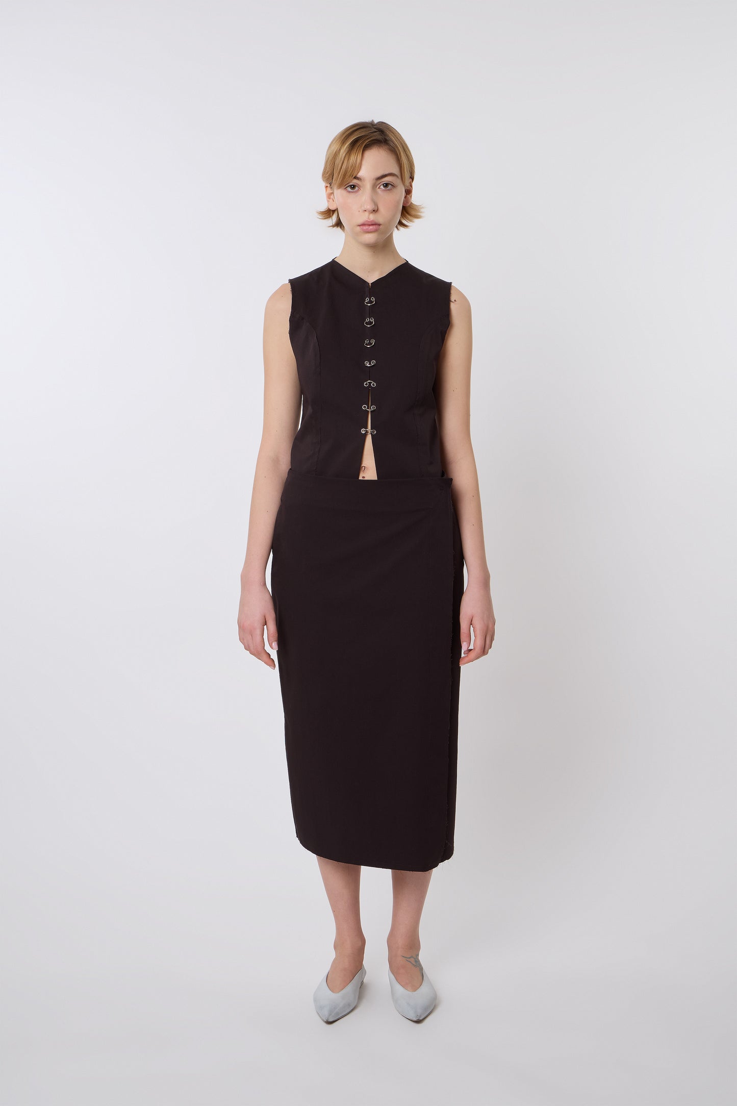 Madeleine Skirt in Brown Cotton