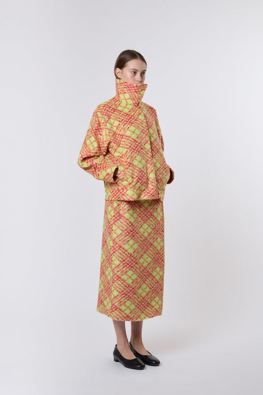 Madeleine Skirt in Lipstick Wool