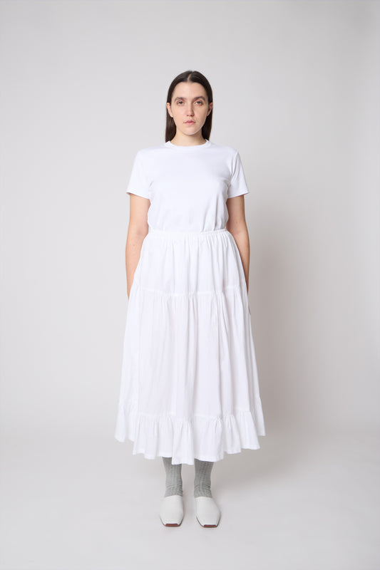 Margot Skirt in White Cotton