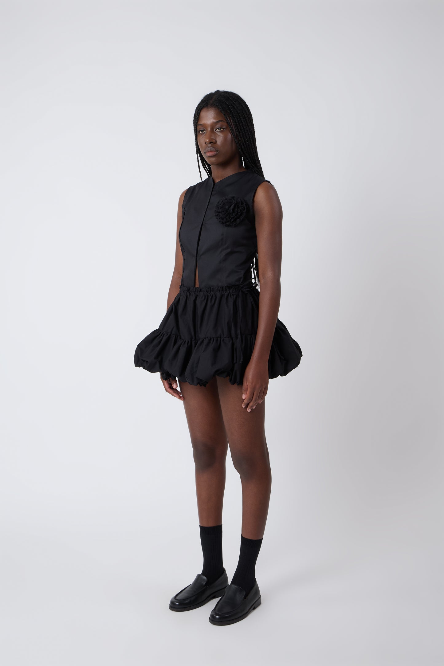Miel Skirt in Black Cotton