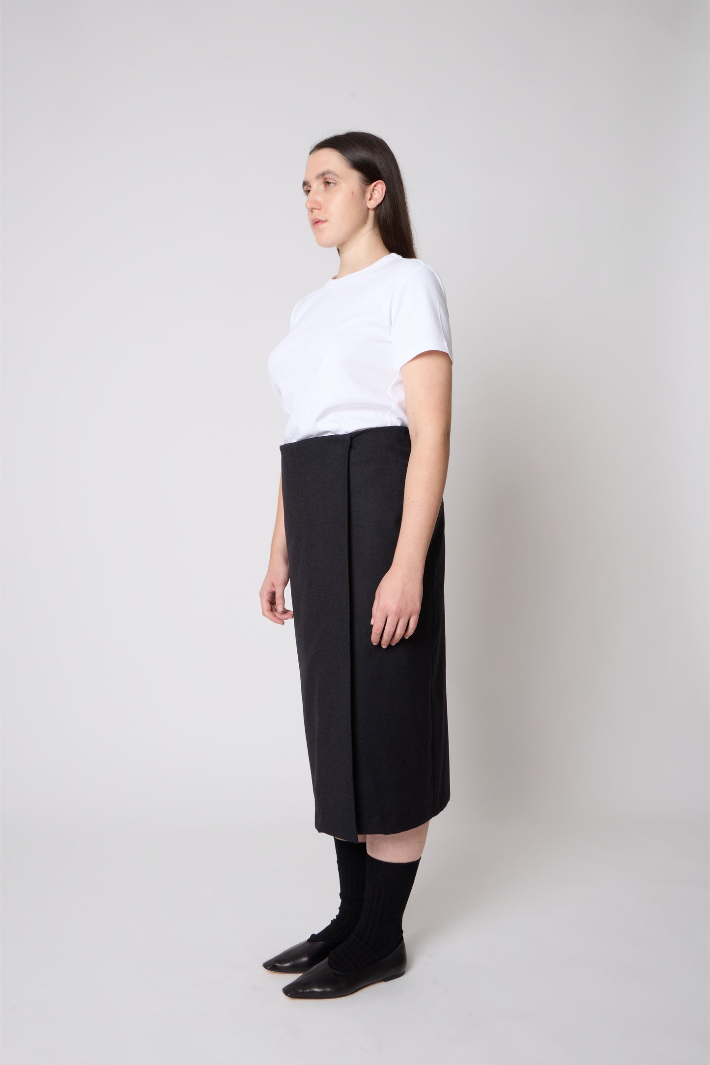 Madeleine Skirt in Black Wool