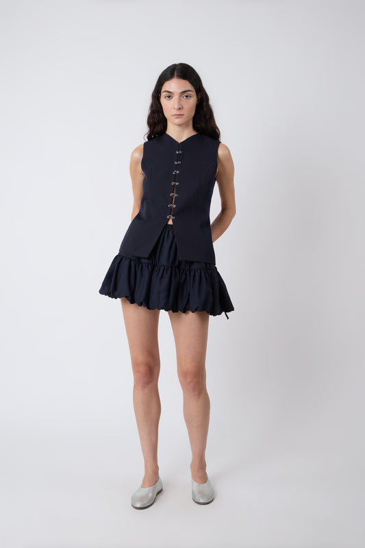 Macondo Vest in Blue Wool