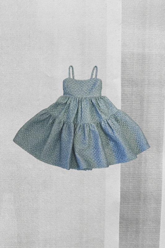 Eloise Dress in Azure Matelassè - Archive