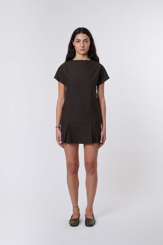 Tilda Dress in Brown Wool