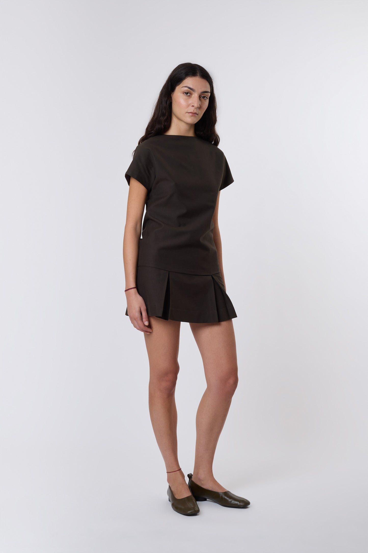 Tilda Dress in Brown Wool