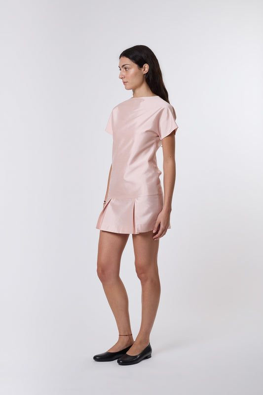 Tilda Dress in Blush Taffeta
