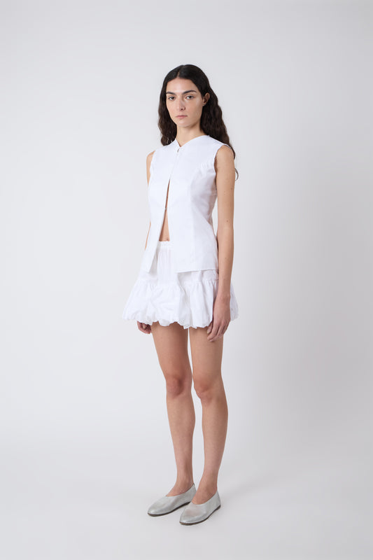 Vivienne Vest in White Cotton - Archive