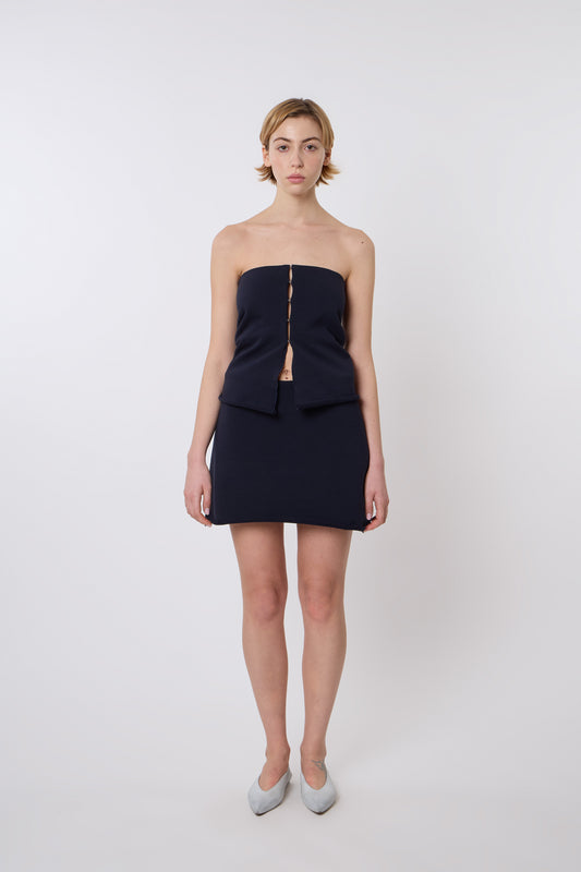 Agnes Top in Blue Jersey
