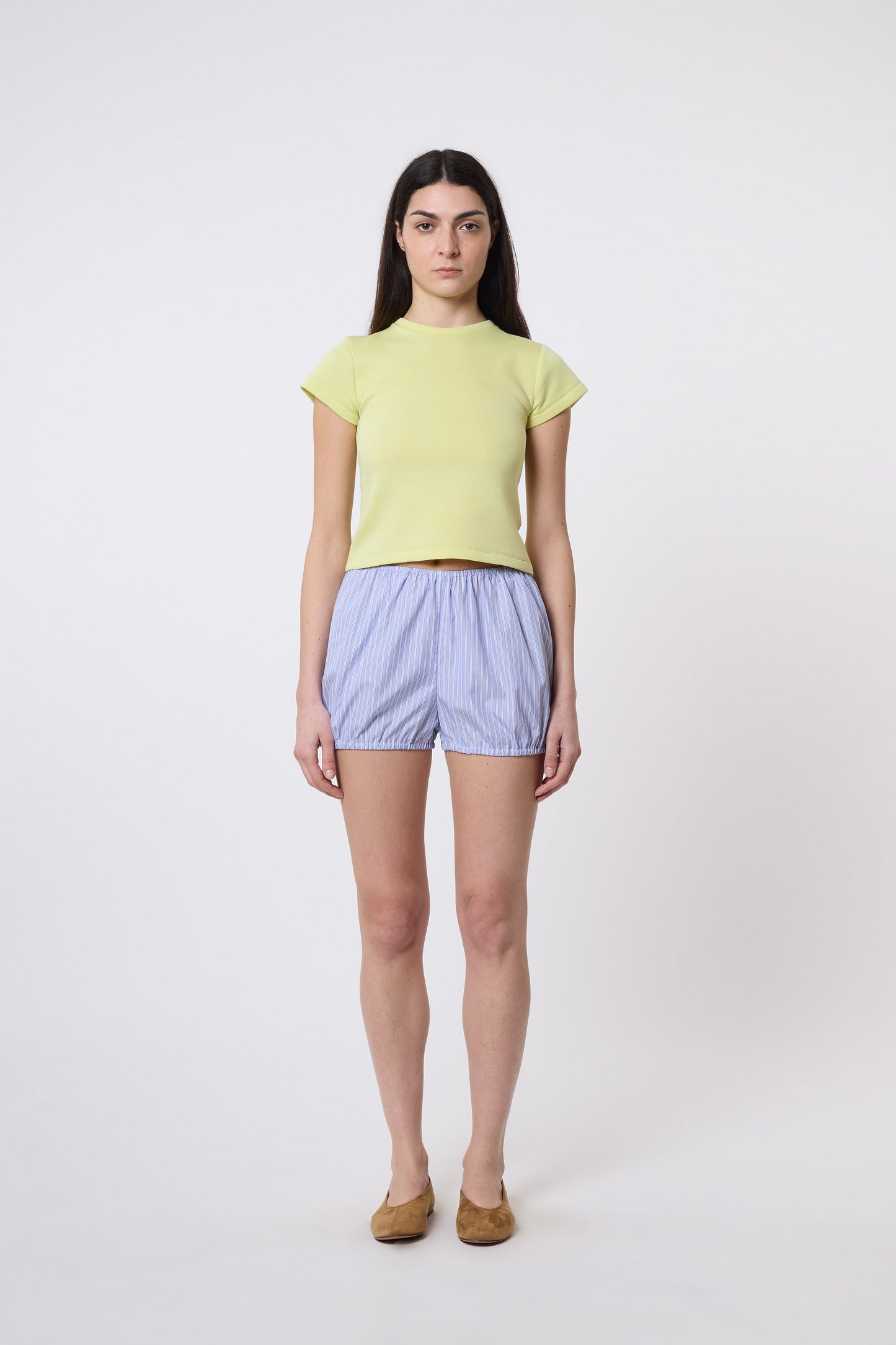 Baloon Shorts in Striped Cotton