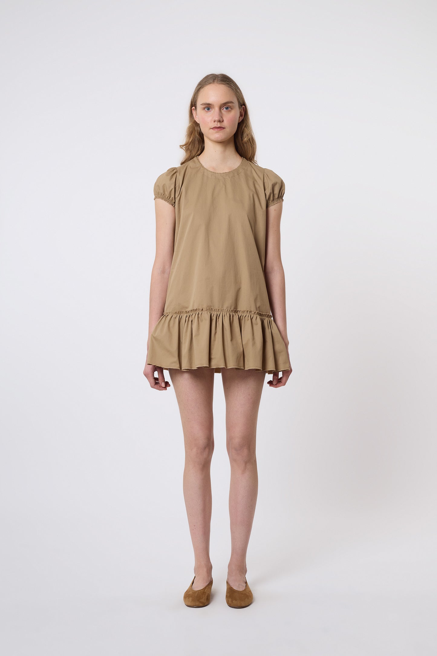 Bebe Dress in Beige Cotton