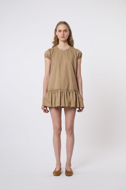 Bebe Dress in Beige Cotton