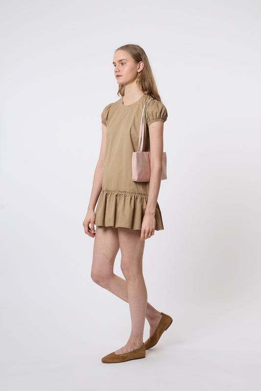 Bebe Dress in Beige Cotton