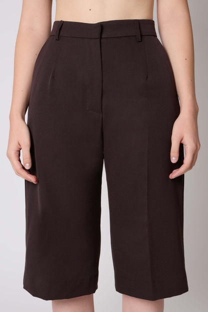 Renè Bermuda in Brown Wool