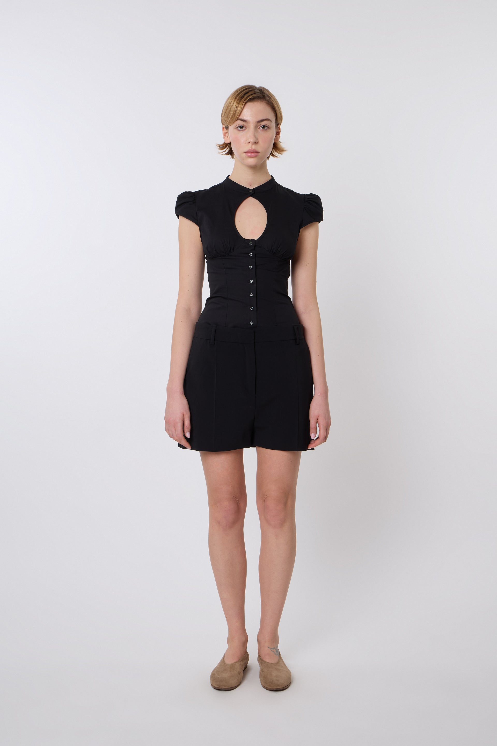 Berta Top in Black Cotton – Catheclisma