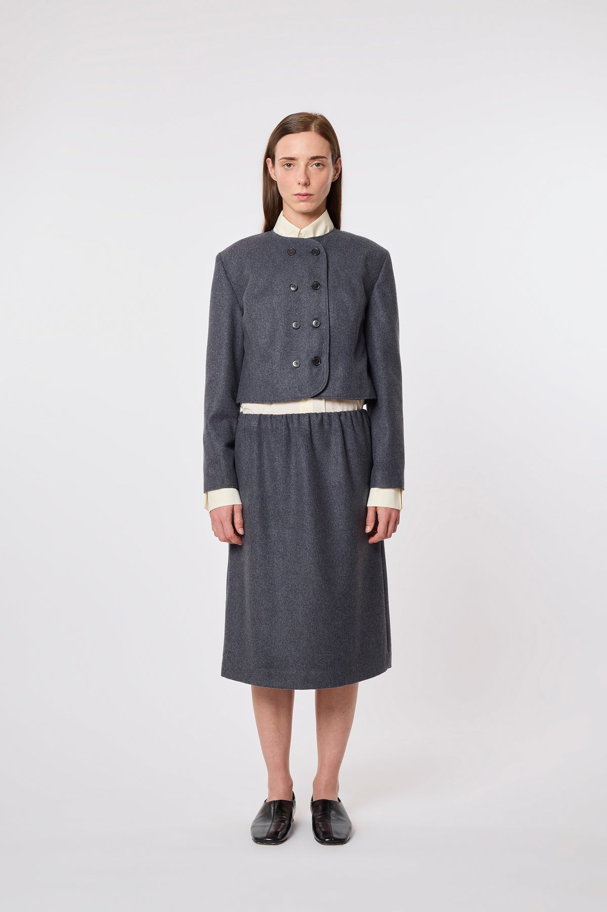 Milo Bolero in Grey Wool