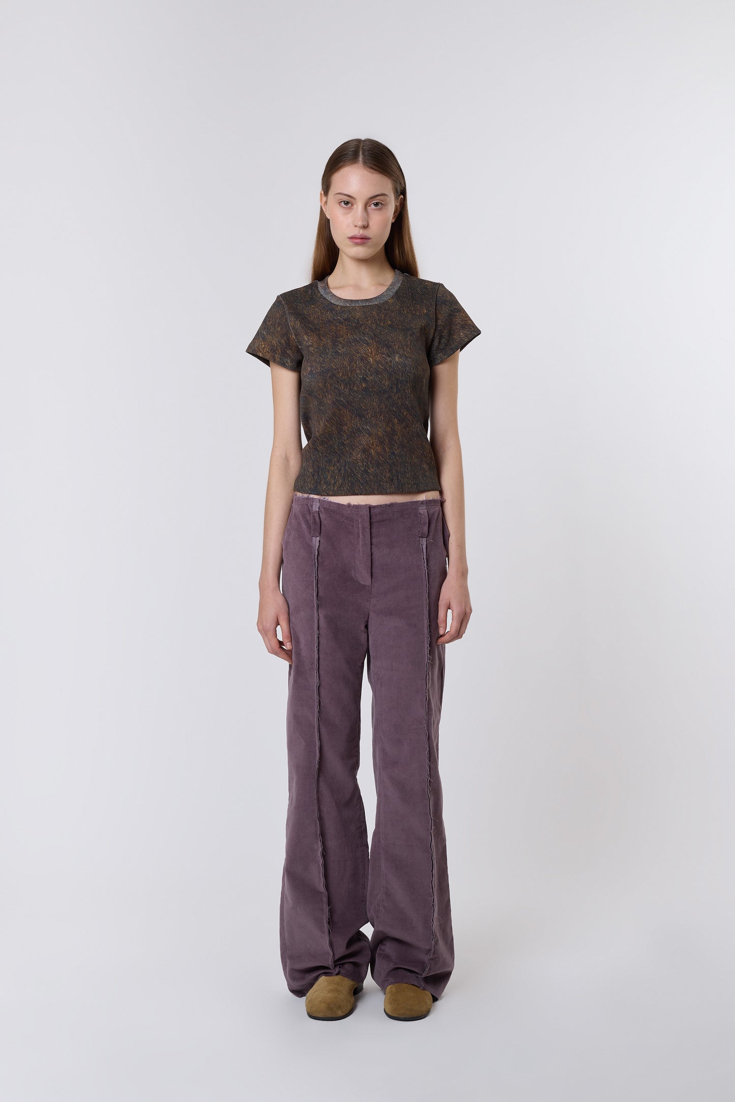 Butterfly Trousers in Mauve Velvet