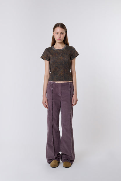 Butterfly Trousers in Mauve Velvet
