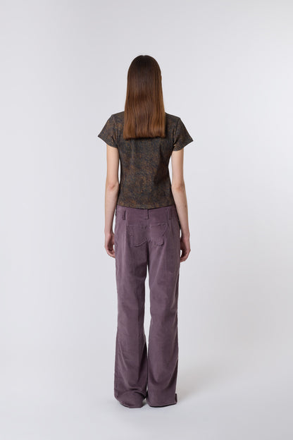 Butterfly Trousers in Mauve Velvet