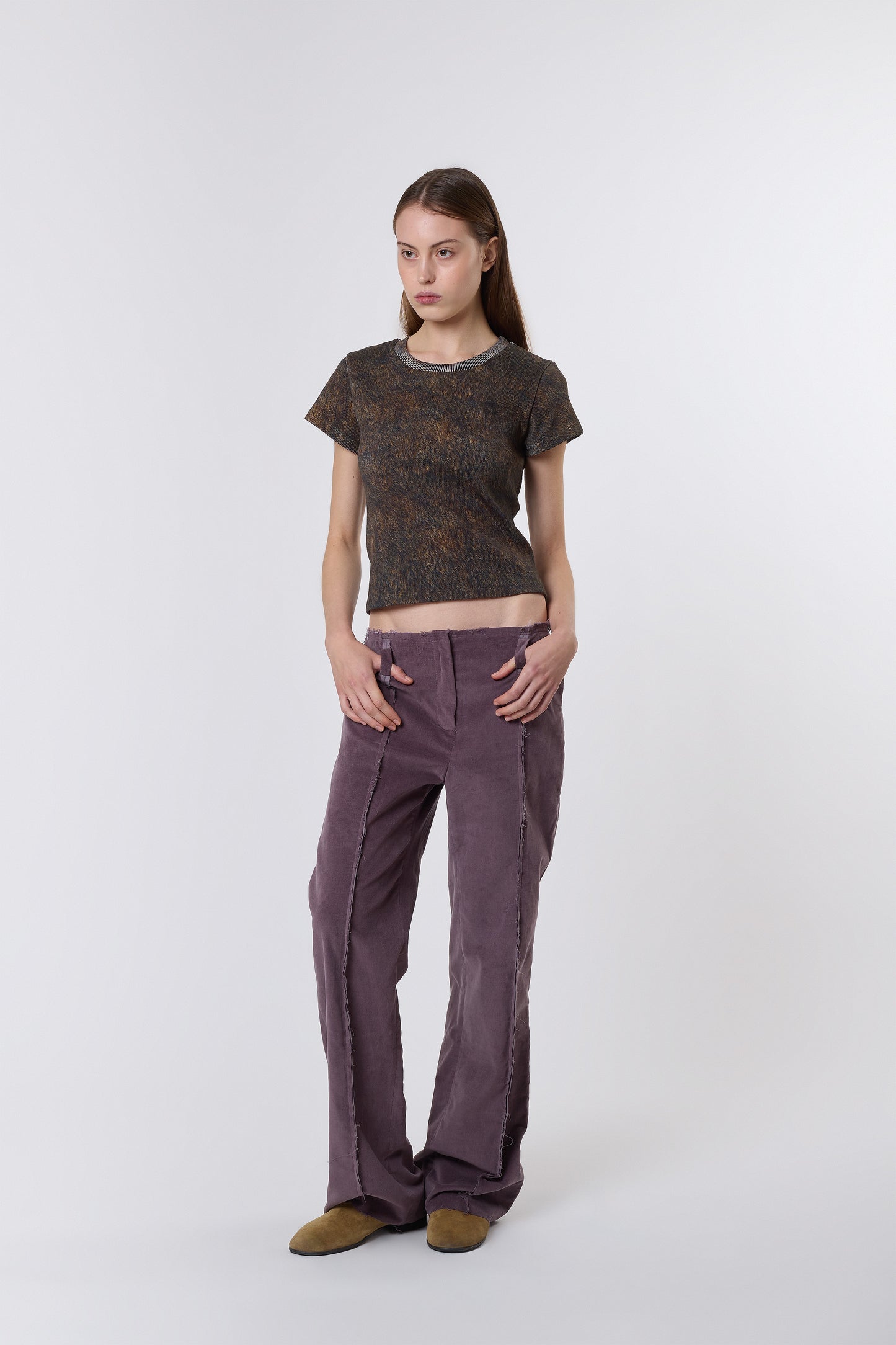 Butterfly Trousers in Mauve Velvet