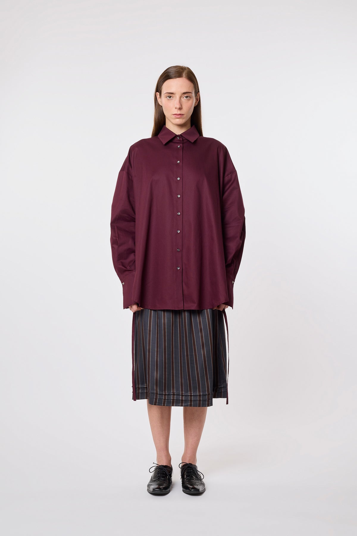 Camicia in Plum Cotton