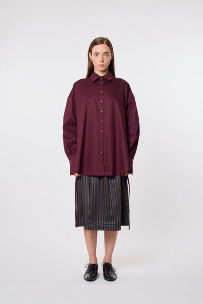 Camicia in Plum Cotton