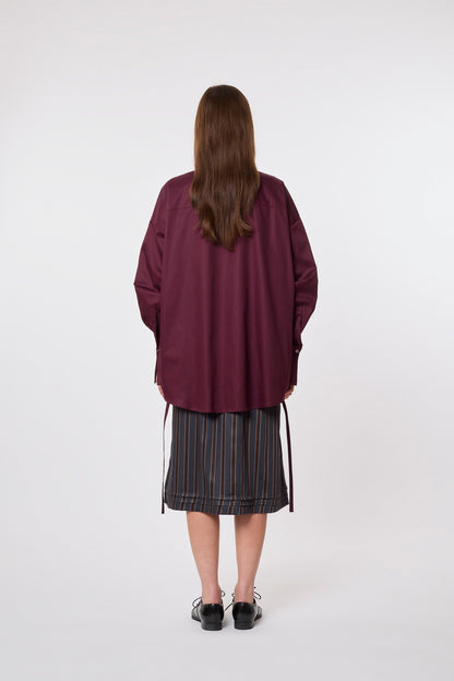 Camicia in Plum Cotton