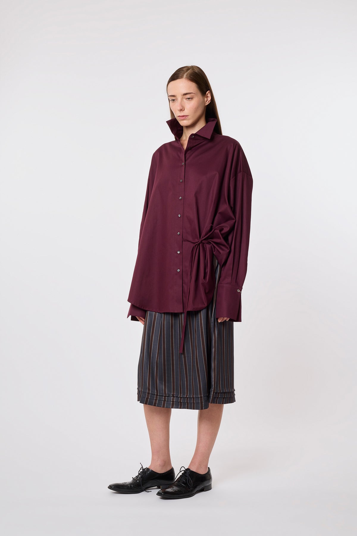 Camicia in Plum Cotton