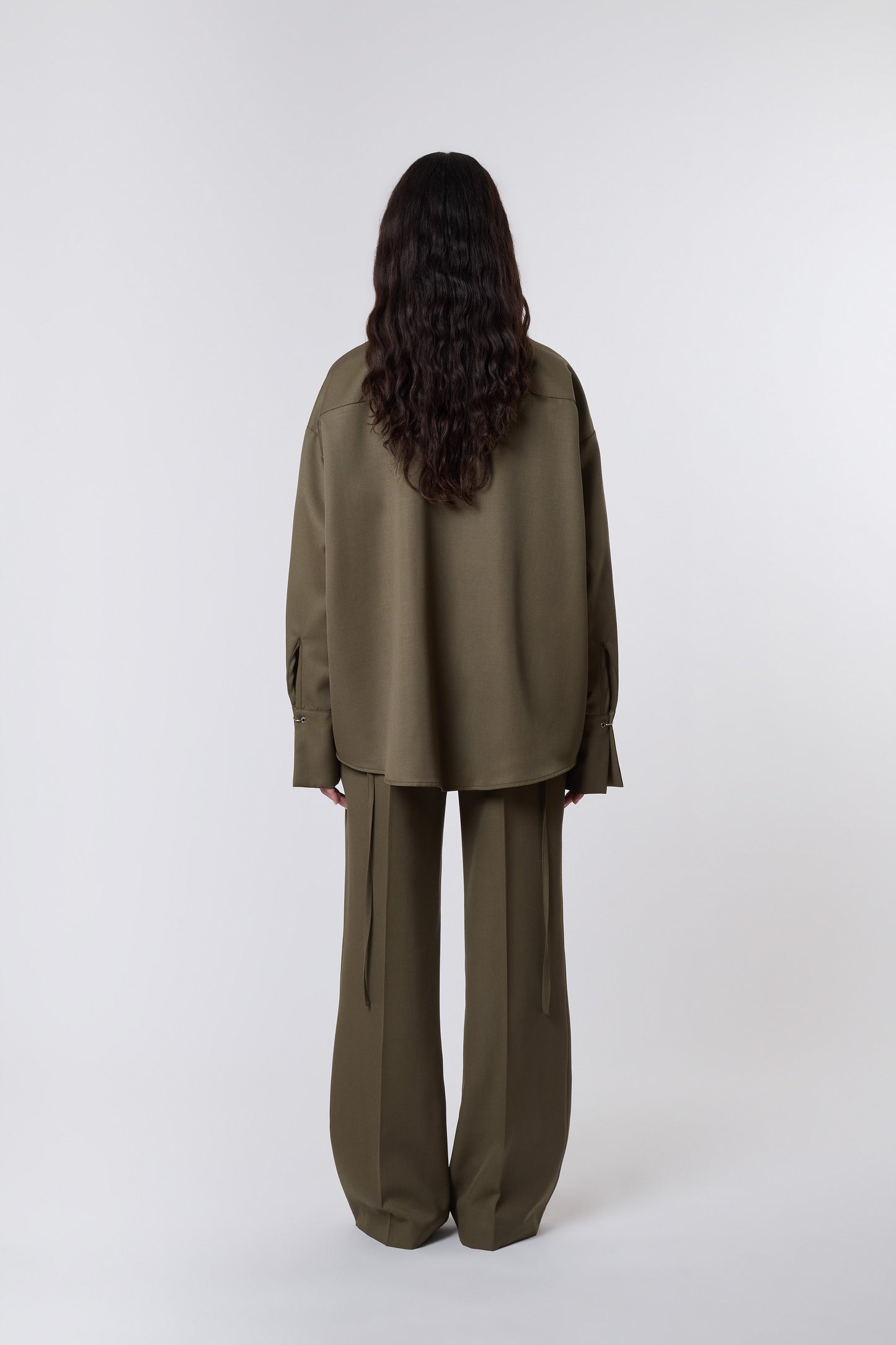 Camicia in Olive Wool