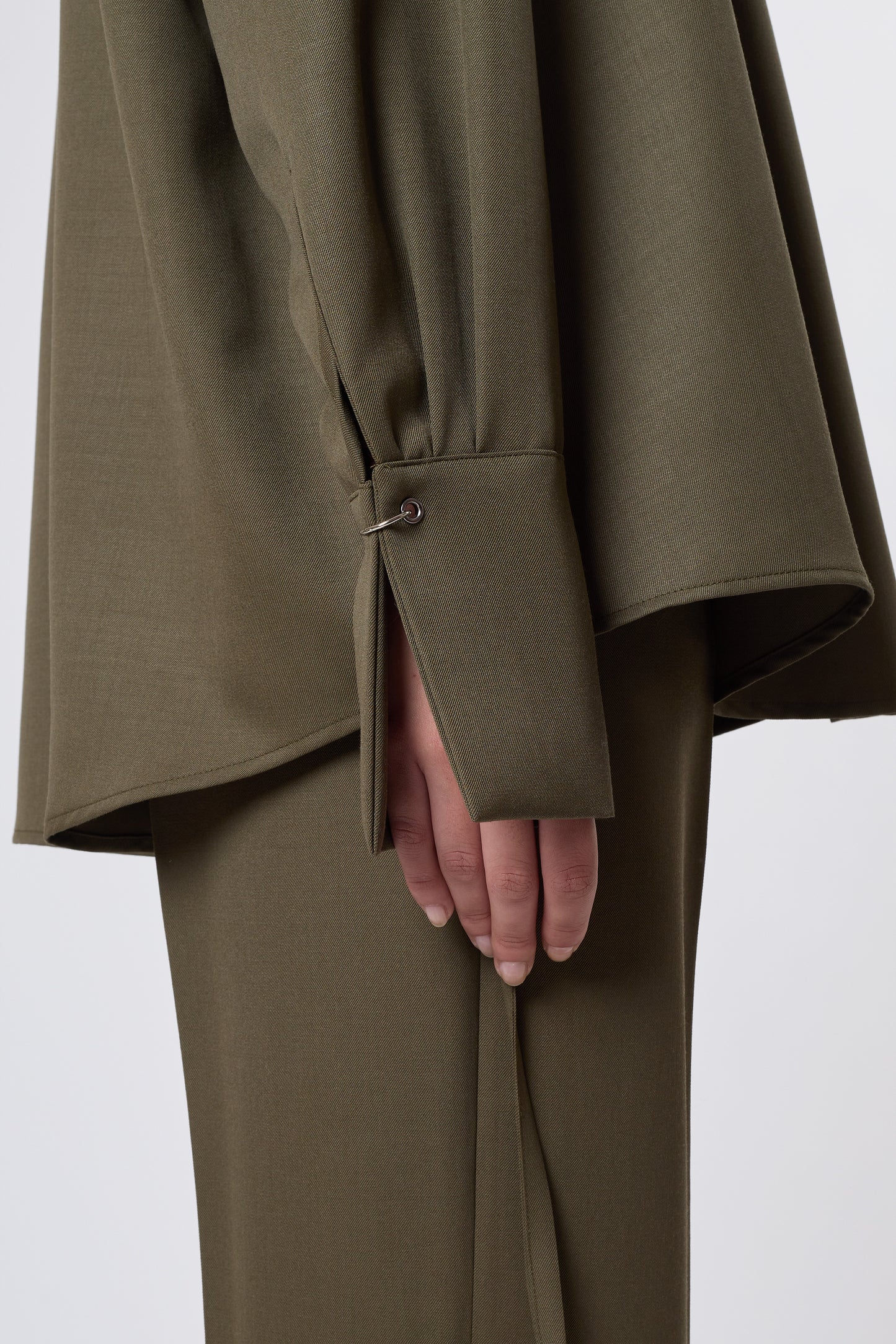 Camicia in Olive Wool
