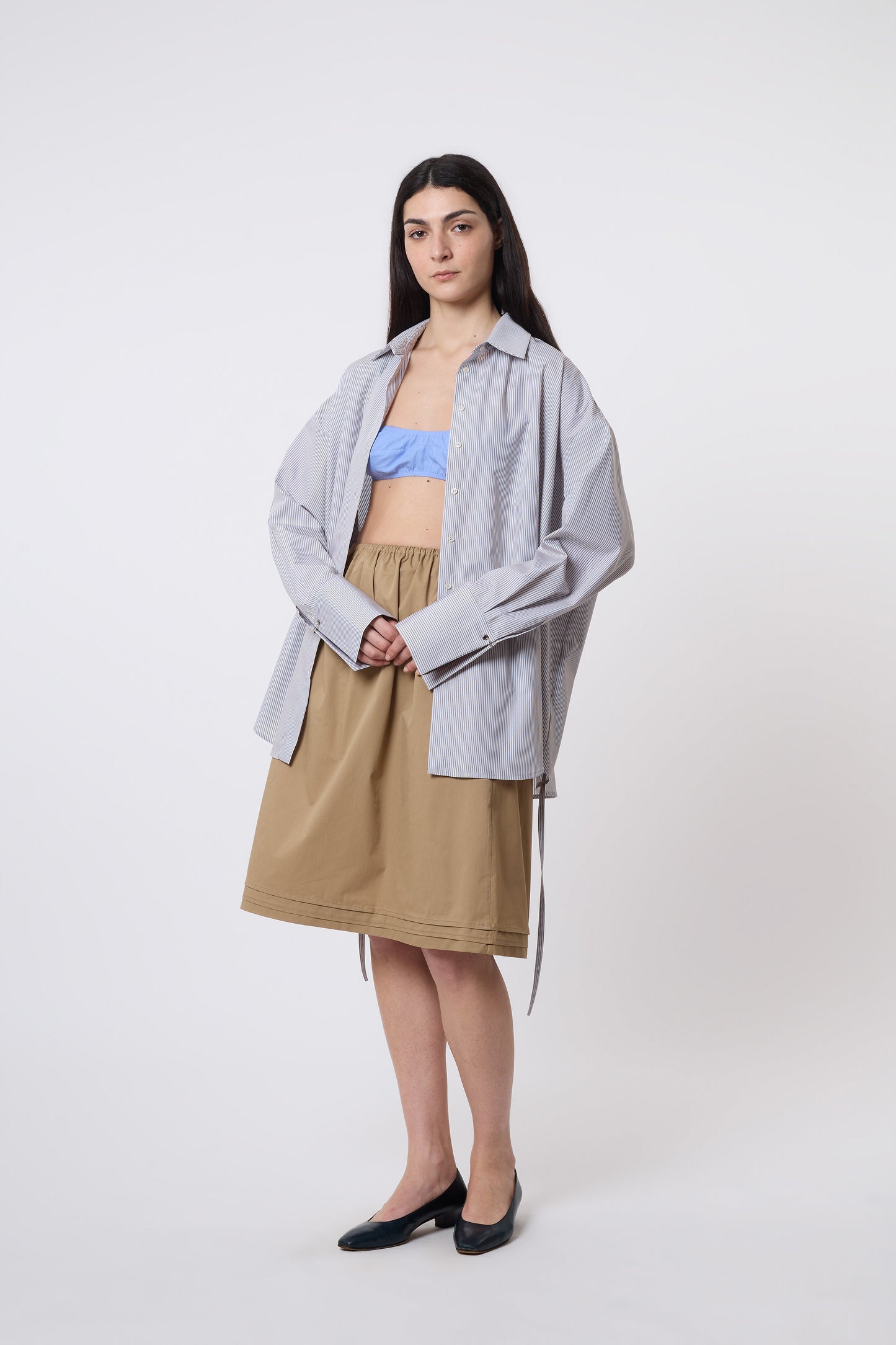 Carina Skirt in Beige Cotton