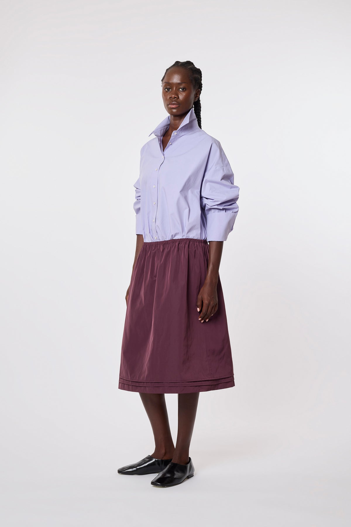 Carina Skirt in Plum Nylon