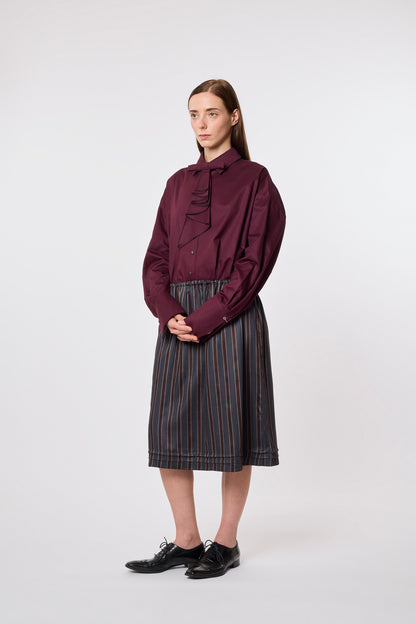 Jabot in Plum Cotton