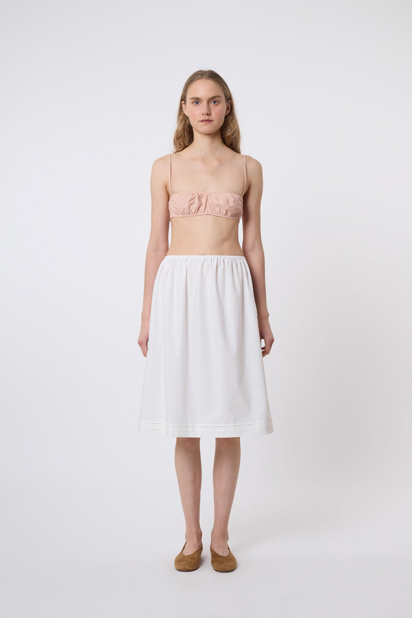 Carina Skirt in White Cotton
