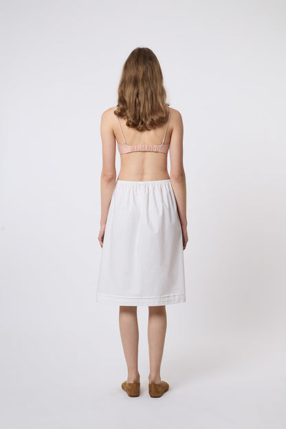 Carina Skirt in White Cotton