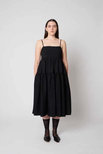 Eloise Dress in Black Wool