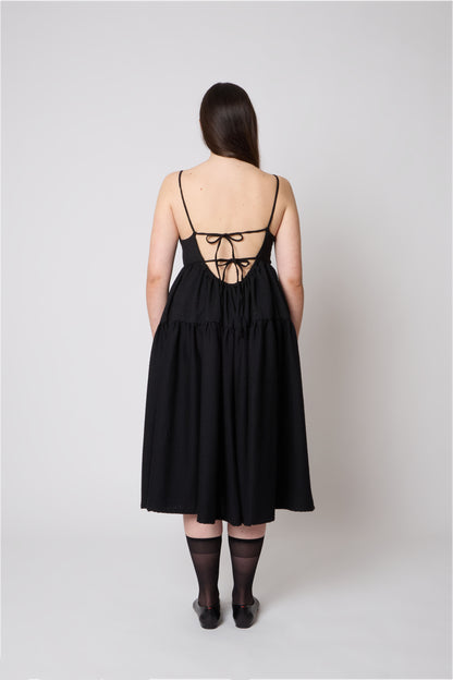 Eloise Dress in Black Wool