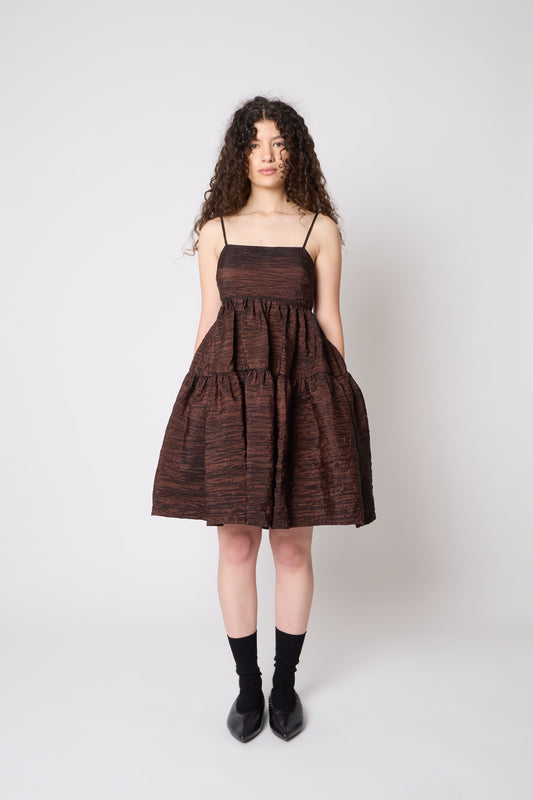 Eloise Dress in Bronze Taffeta
