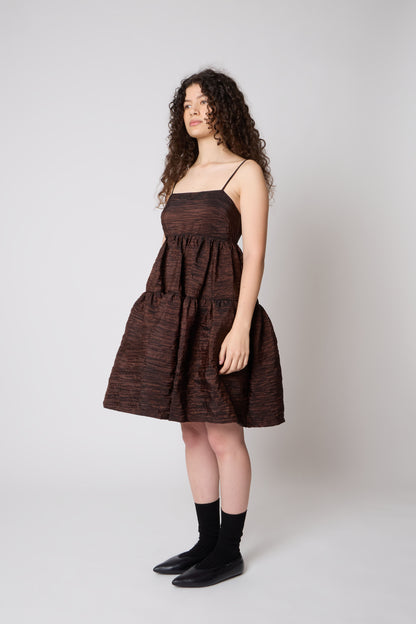 Eloise Dress in Bronze Taffeta