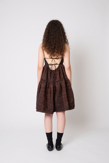 Eloise Dress in Bronze Taffeta