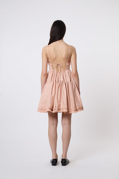 Eloise Dress in Coral Cotton