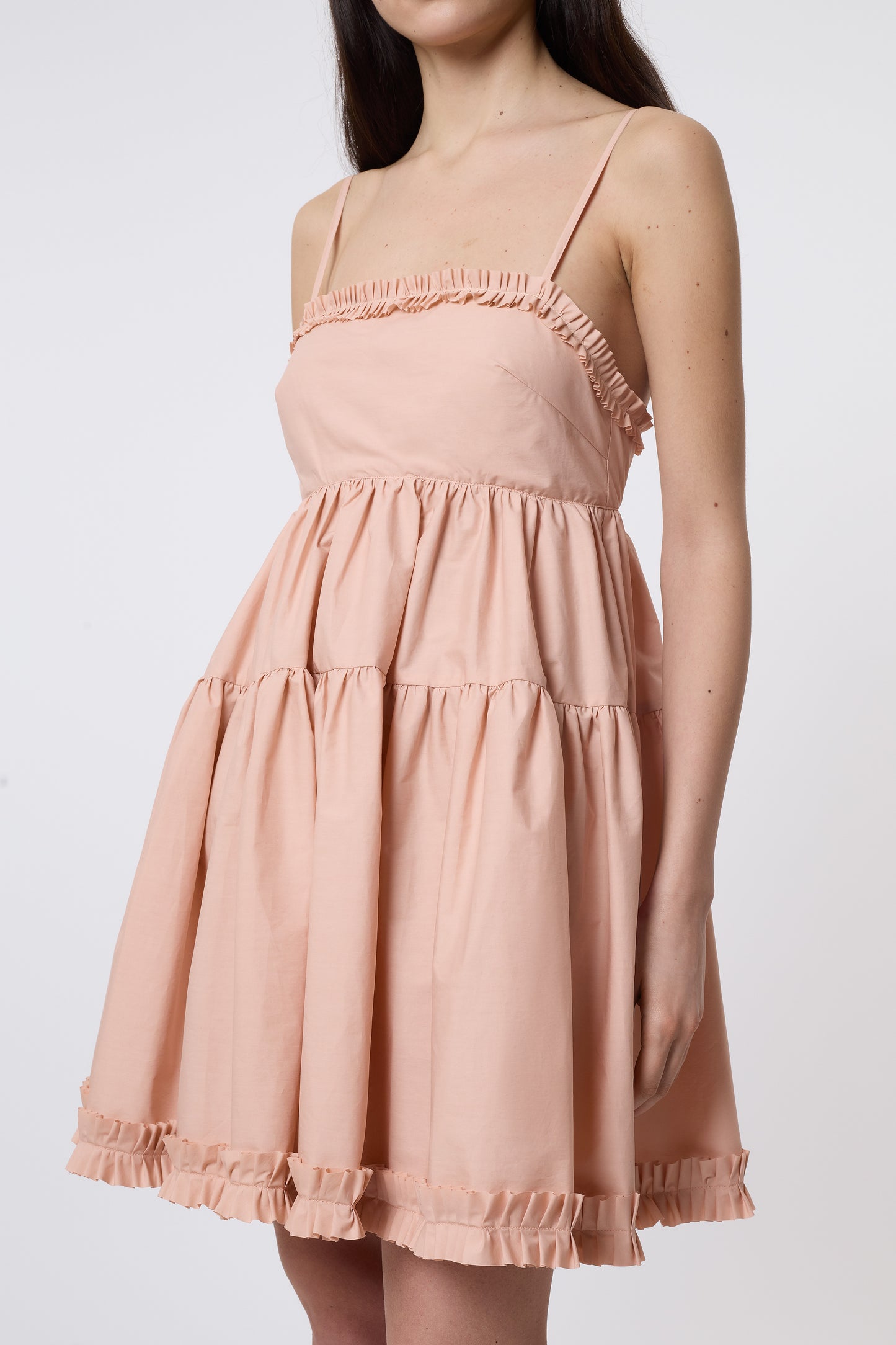 Eloise Dress in Coral Cotton