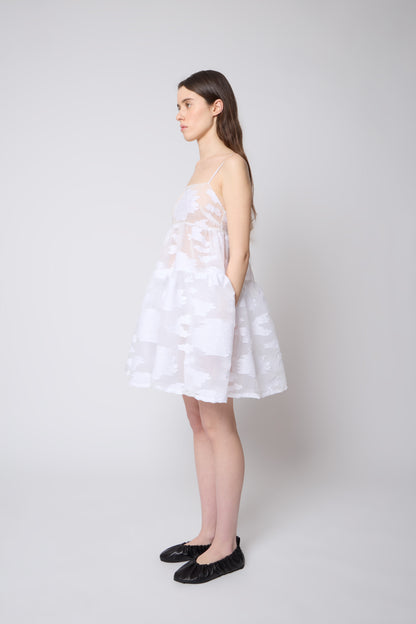 Eloise Dress in White Organza