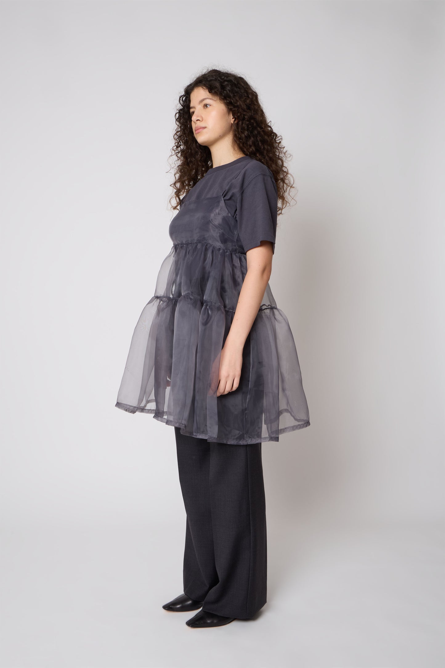 Eloise Dress in Organza Grey