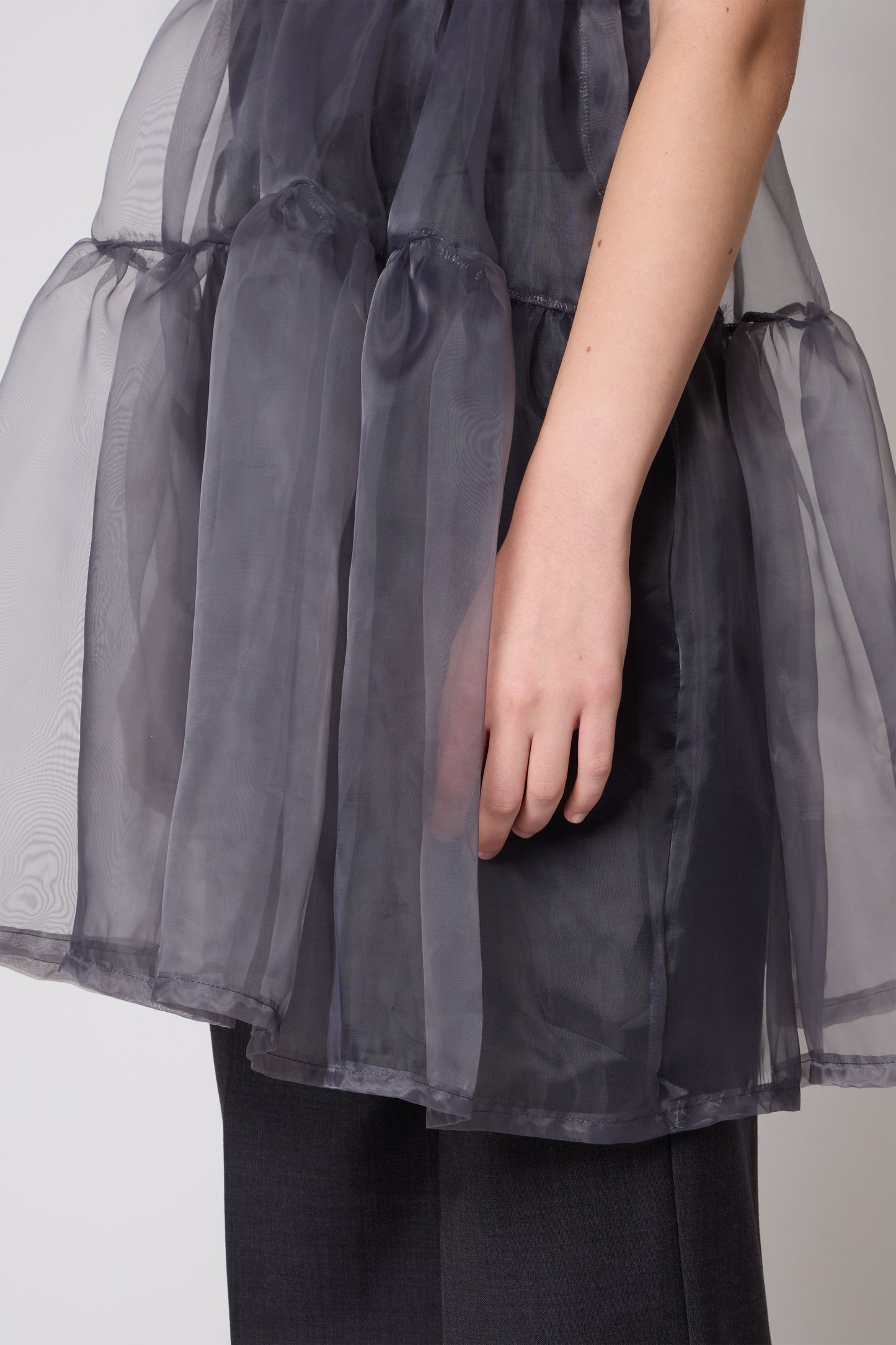 Eloise Dress in Organza Grey