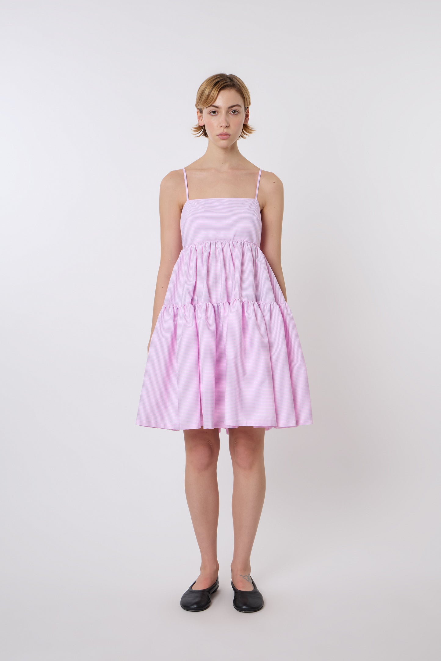 Eloise Dress in Pink Striped Cotton