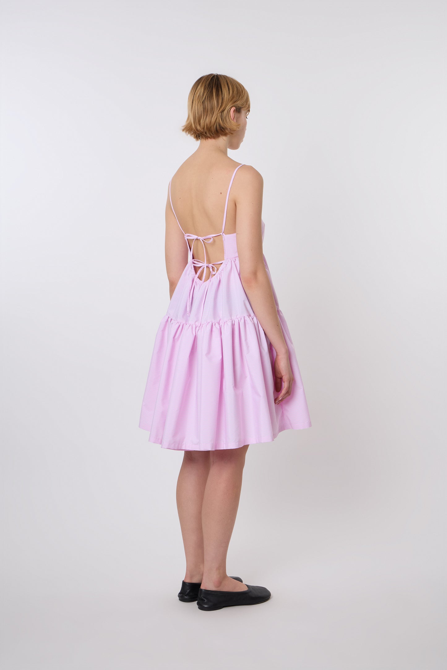 Eloise Dress in Pink Striped Cotton