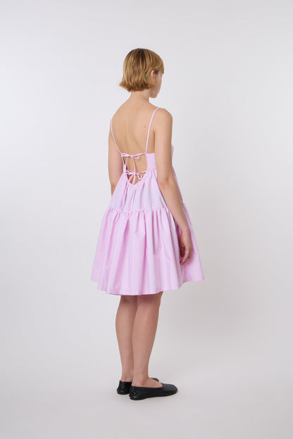 Eloise Dress in Pink Striped Cotton